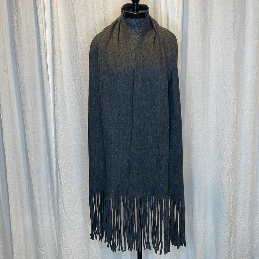 Lucky Brand Solid Brushed Scarf Dark Gray with Fringe - Picture 5 of 5